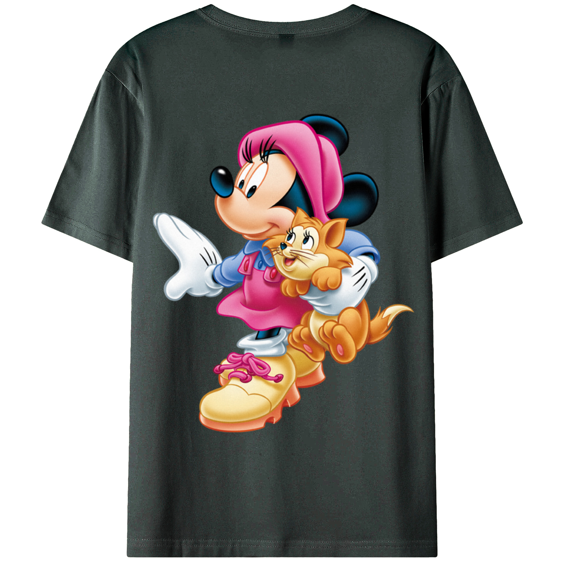 ミッキーマウス Mickey Mouse 綿100％ メンズ半袖Tシャツ（バックプリント） 通気性